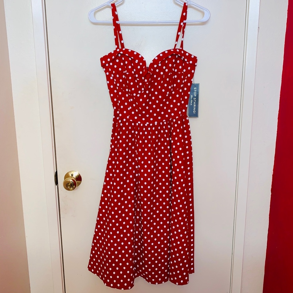 Stop Staring! Alicia Estrada Polkadot Dress Size M
